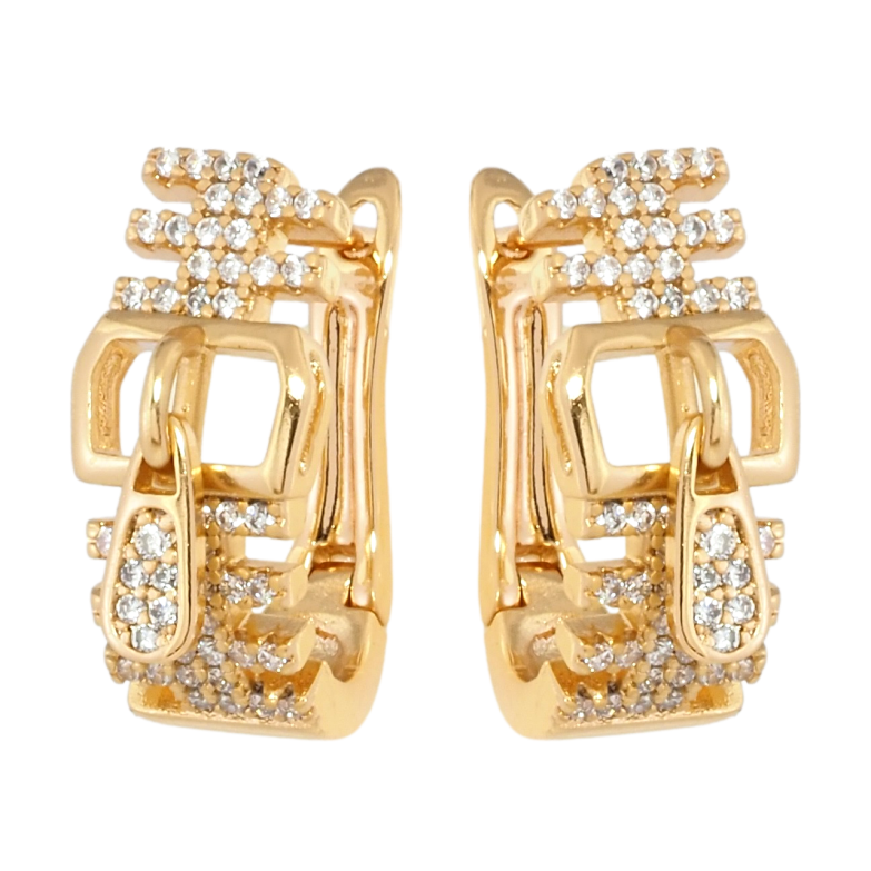 Серьги Xuping Позолота 18K английский замок Молнии с бегунками фото №1