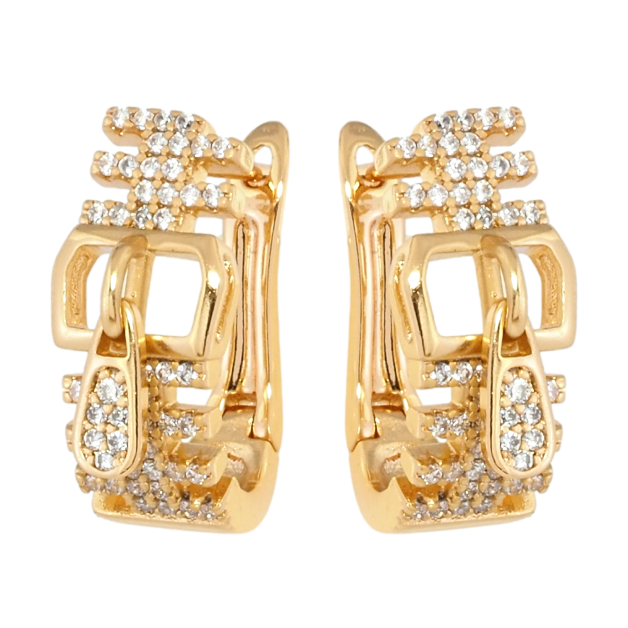 Сережки Xuping Позолота 18K англійський замок Блискавки з бігунками фото №1