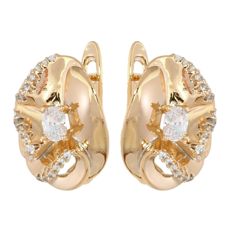 Серьги Xuping Позолота 18K английский замок Декоративные с цирконием фото №25