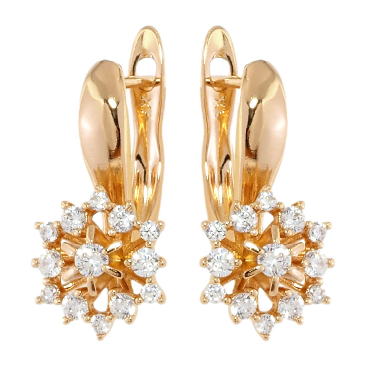 Серьги Xuping Позолота 18K английский замок Звездочки с цирконием фото №24