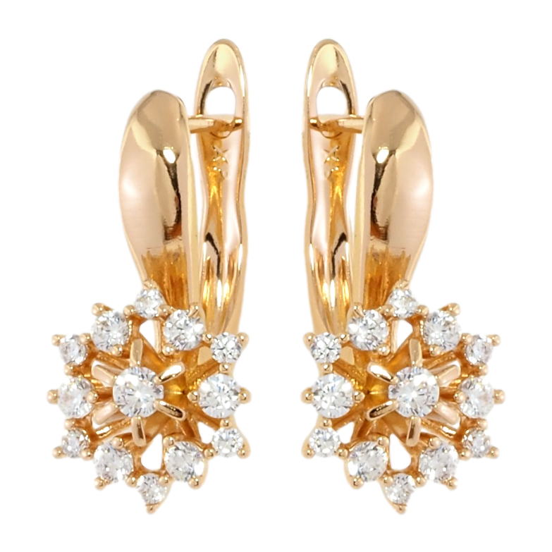Серьги Xuping Позолота 18K английский замок Звездочки с цирконием фото №1