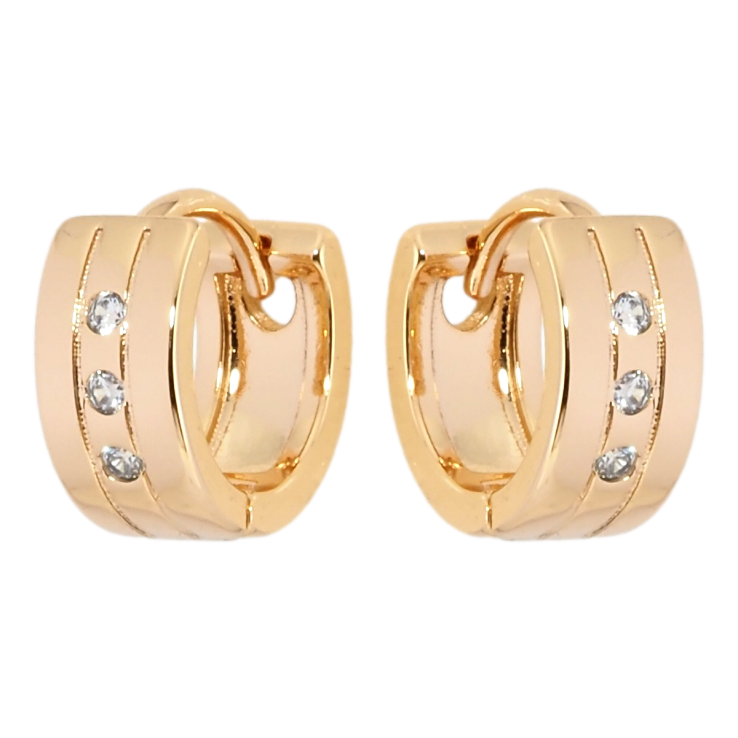 Серьги Xuping Позолота 18K колечки Вставки циркония фото №22