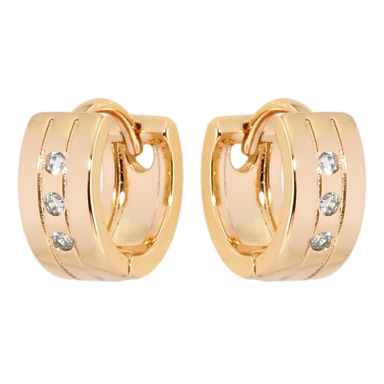 Серьги Xuping Позолота 18K колечки Вставки циркония фото №1