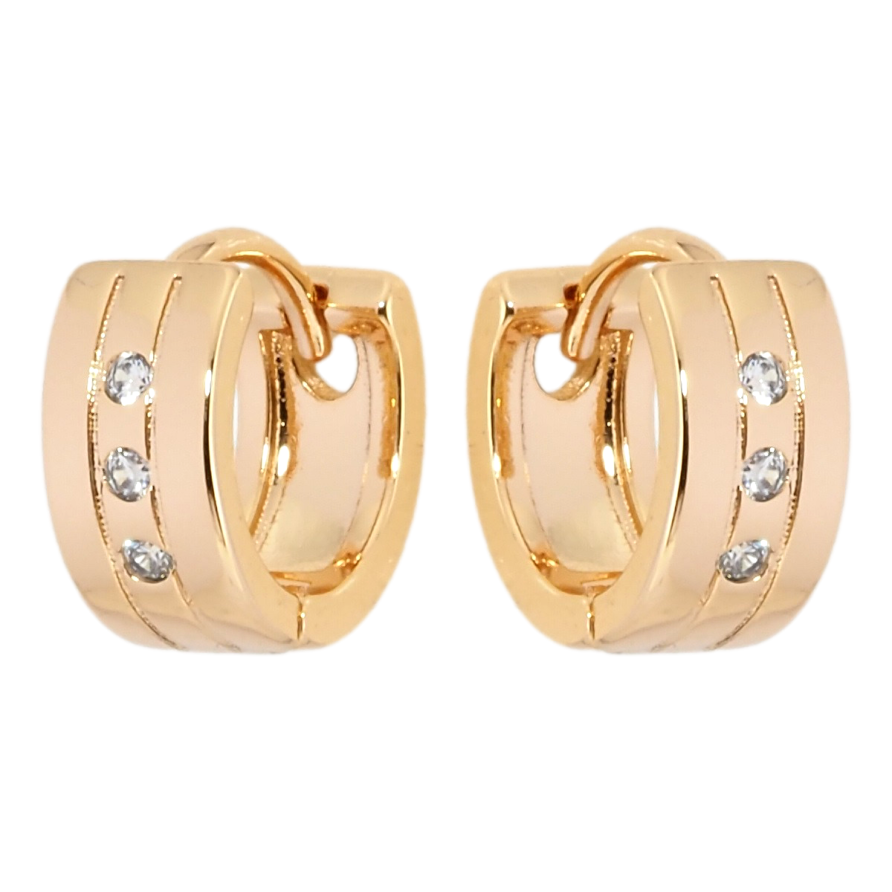 Серьги Xuping Позолота 18K колечки Вставки циркония фото №1