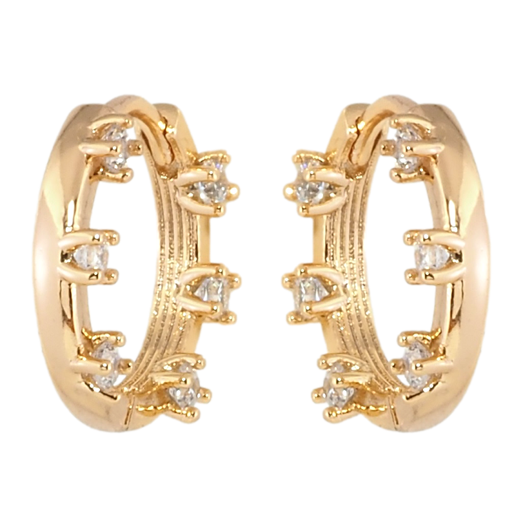 Серьги Xuping Позолота 18K колечки Декоративные с цирконием фото №16