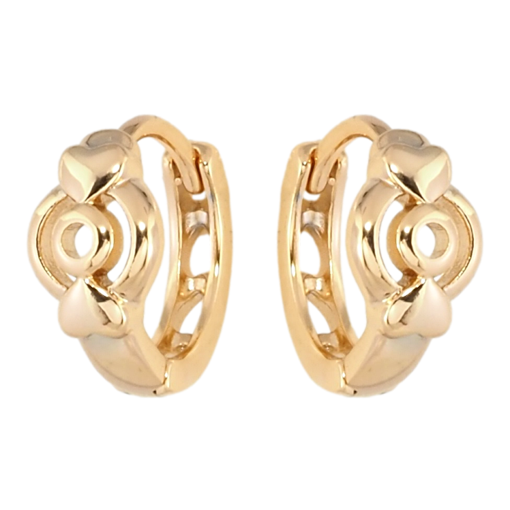 Серьги Xuping Позолота 18K колечки Узор с сердечками фото №18