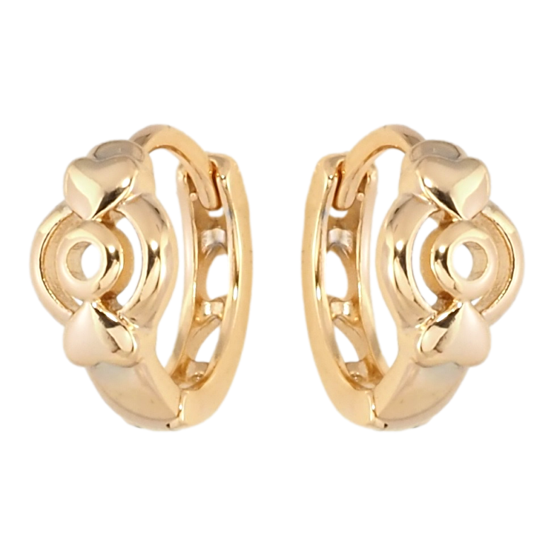 Серьги Xuping Позолота 18K колечки Узор с сердечками фото №2