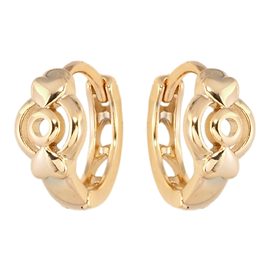 Серьги Xuping Позолота 18K колечки Узор с сердечками фото №1