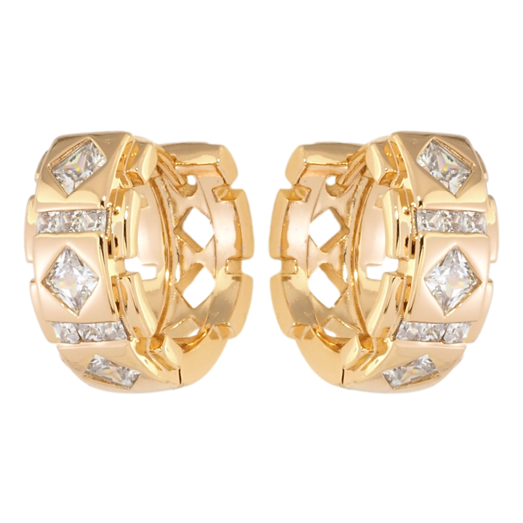 Серьги Xuping Позолота 18K колечки Декоративный узор с цирконием фото №11
