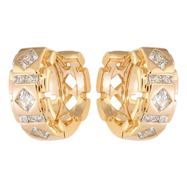 Серьги Xuping Позолота 18K колечки Декоративный узор с цирконием фото №1