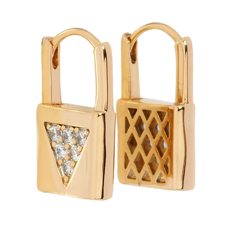 Серьги Xuping Позолота 18K колечки Замочки с цирконием фото №9