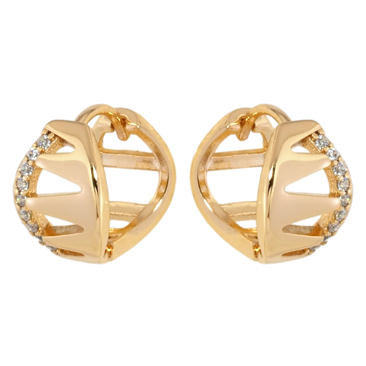 Серьги Xuping Позолота 18K колечки Декоративный узор с цирконием фото №14