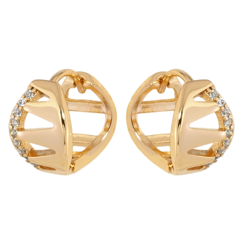 Сережки Xuping Позолота 18K колечка Декоративний візерунок з цирконієм фото №1