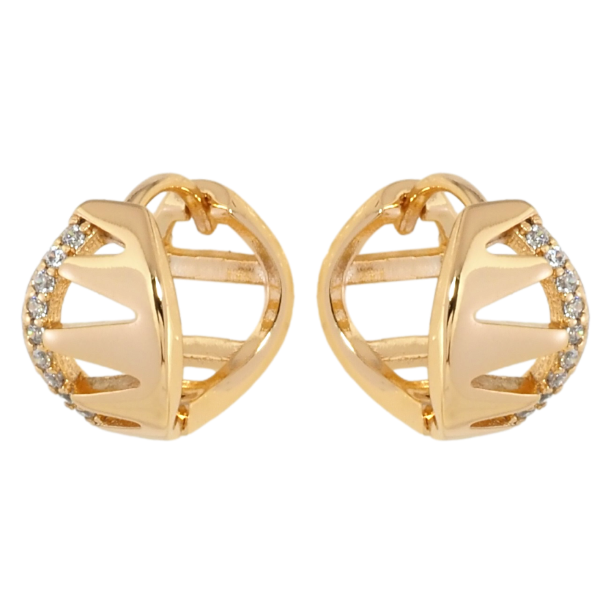 Серьги Xuping Позолота 18K колечки Декоративный узор с цирконием фото №1