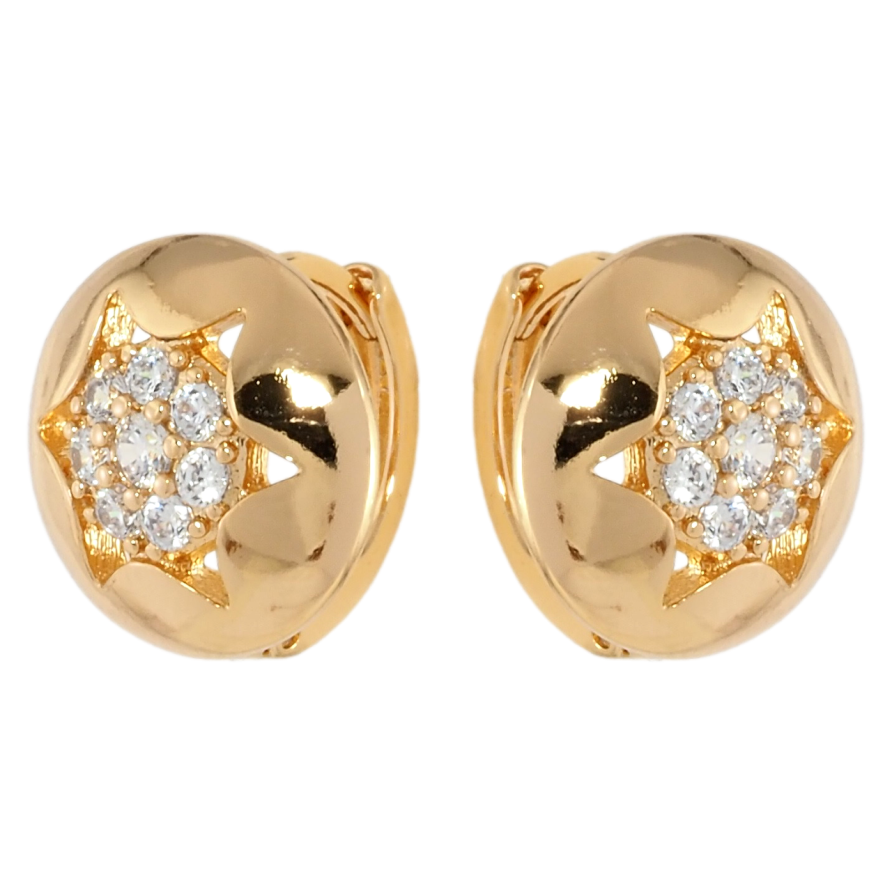 Серьги Xuping Позолота 18K колечки Узор звезды с цирконием фото №1