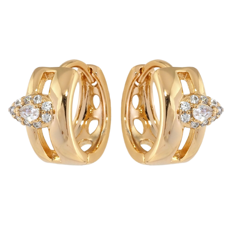 Серьги Xuping Позолота 18K колечки Декоративный узор с цирконием фото №12