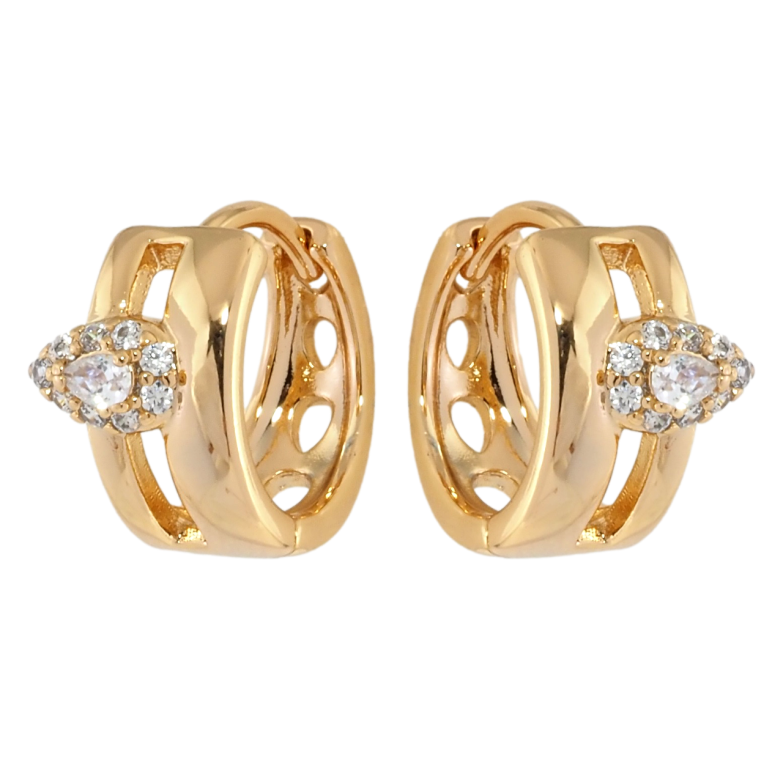Серьги Xuping Позолота 18K колечки Декоративный узор с цирконием фото №1