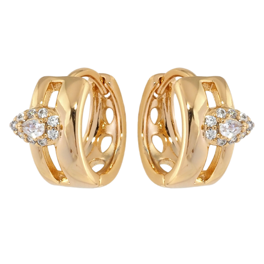 Серьги Xuping Позолота 18K колечки Декоративный узор с цирконием фото №1