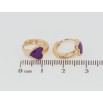 Серьги Xuping Позолота 18K колечки Сердечки с сиреневой эмалью фото №2