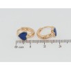 Серьги Xuping Позолота 18K колечки Сердечки с синей эмалью фото №2