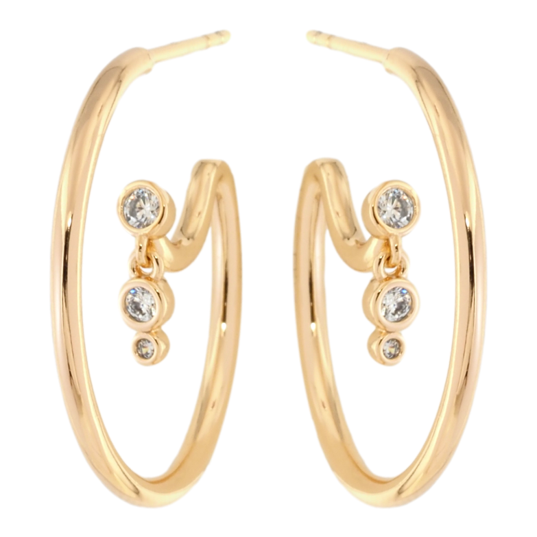 Сережки Xuping Позолота 18K пусети Декоративні дуги фото №3