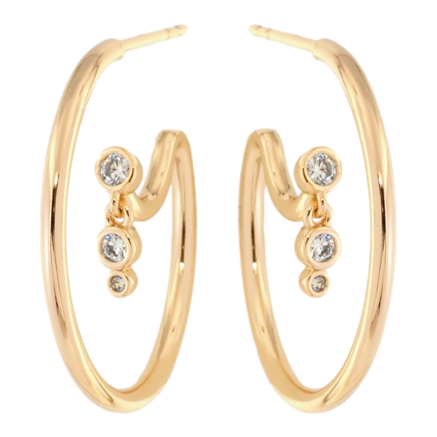 Серьги Xuping Позолота 18K пусеты Декоративные дуги фото №1