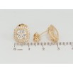 Серьги Xuping Позолота 18K пусеты Фианиты в обрамлении циркония 11х11мм фото №2