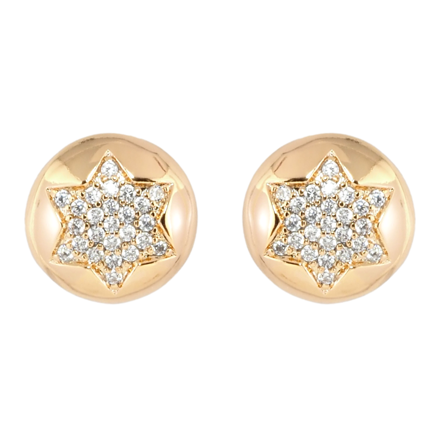 Сережки Xuping Позолота 18K пусети Зірки з цирконієм ø 11мм фото №1