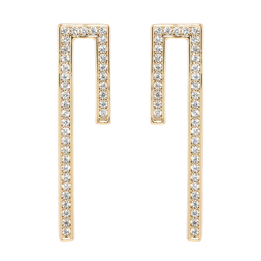 Сережки Xuping Позолота 18K пусети Доріжки цирконію фото №1