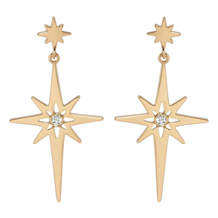 Сережки Xuping Позолота 18K пусети Зірки фото №1 Сережки Xuping Позолота 18K пусети Зірки фото №1