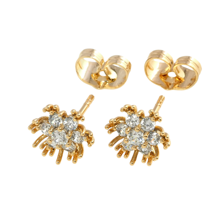 Сережки Xuping Позолота 18K пусети Квіточки з цирконієм фото №17 Сережки Xuping Позолота 18K пусети Квіточки з цирконієм фото №17