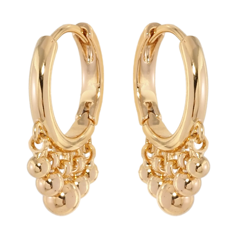 Серьги Xuping Позолота 18K подвески на колечках Подвески из шариков фото №1