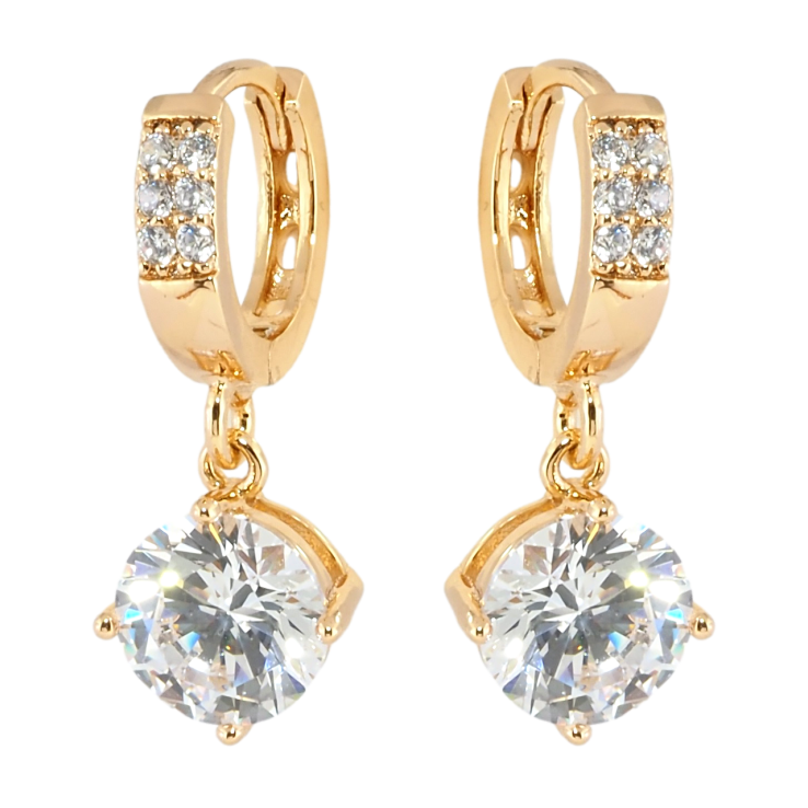 Сережки Xuping Позолота 18K підвіски на колечках Фіаніти ø 8мм фото №19