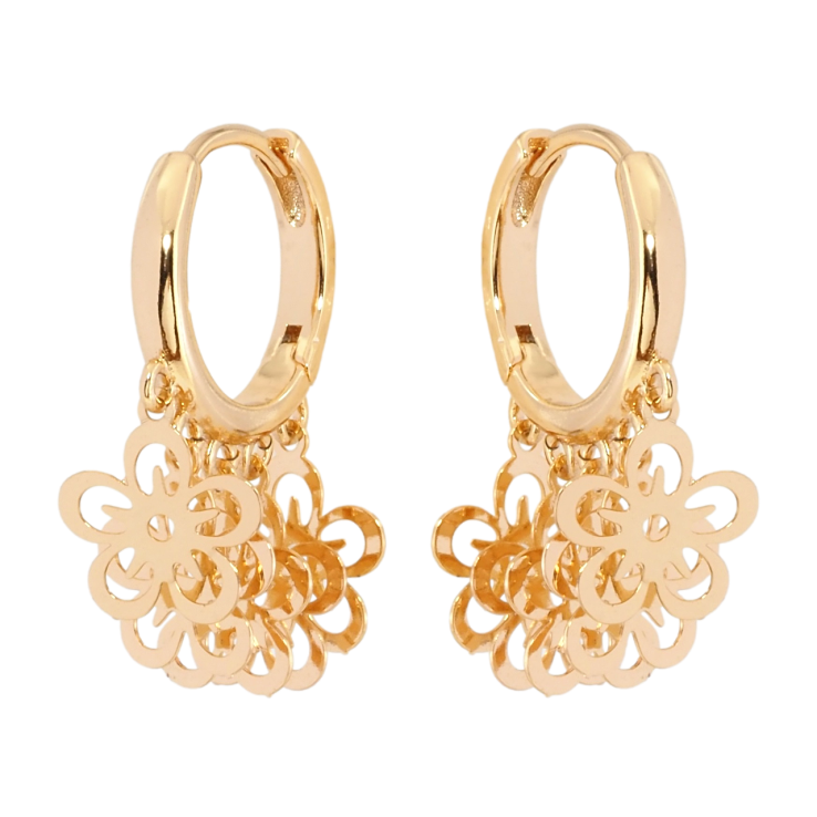 Сережки Xuping Позолота 18K підвіски на колечках Квіточки фото №10