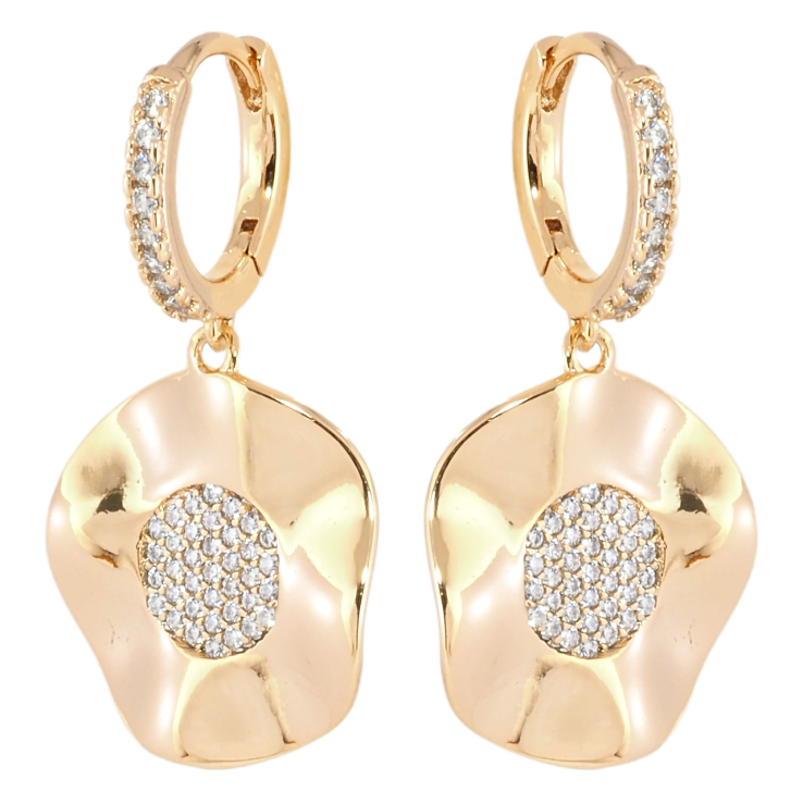 Сережки Xuping Позолота 18K підвіски на колечках Фігурні підвіски з цирконієм фото №4