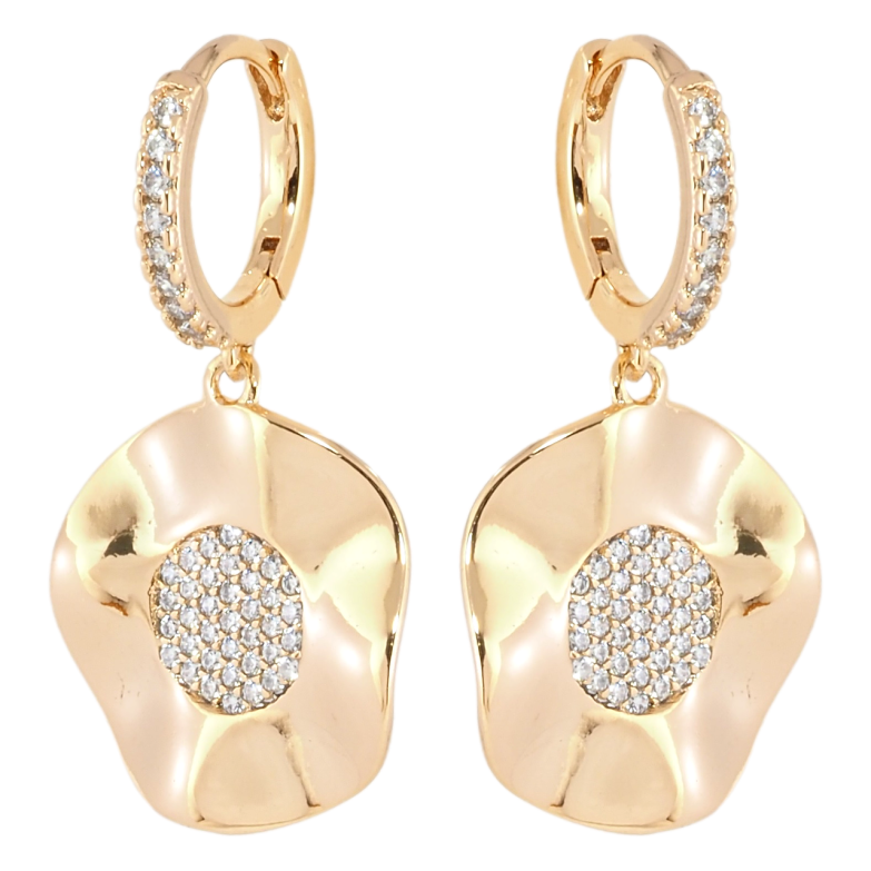 Сережки Xuping Позолота 18K підвіски на колечках Фігурні підвіски з цирконієм фото №14
