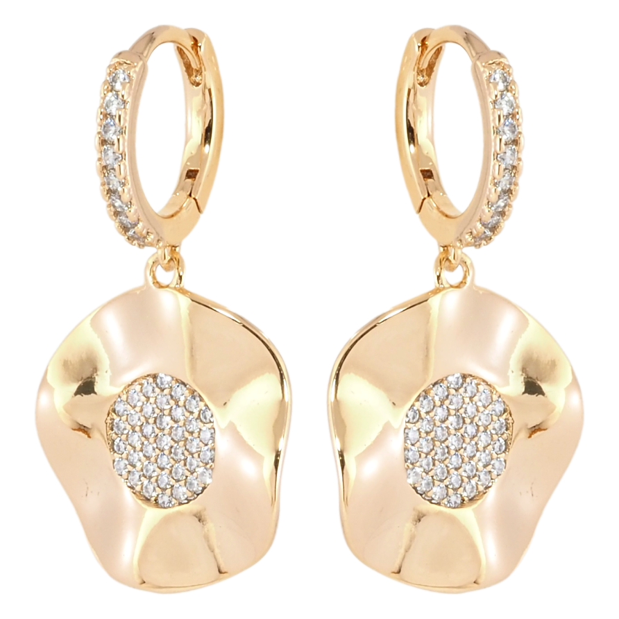 Сережки Xuping Позолота 18K підвіски на колечках Фігурні підвіски з цирконієм фото №1