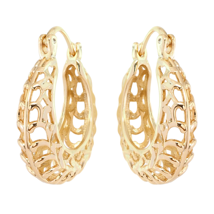 Серьги Xuping Позолота 18K замок-булавка Резной орнамент ø 2.4см фото №23