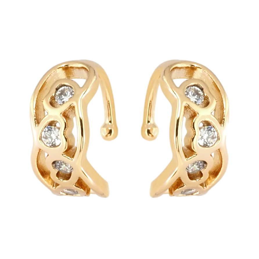 Серьги Xuping Позолота 18K каффы Романтический узор с цирконием фото №1