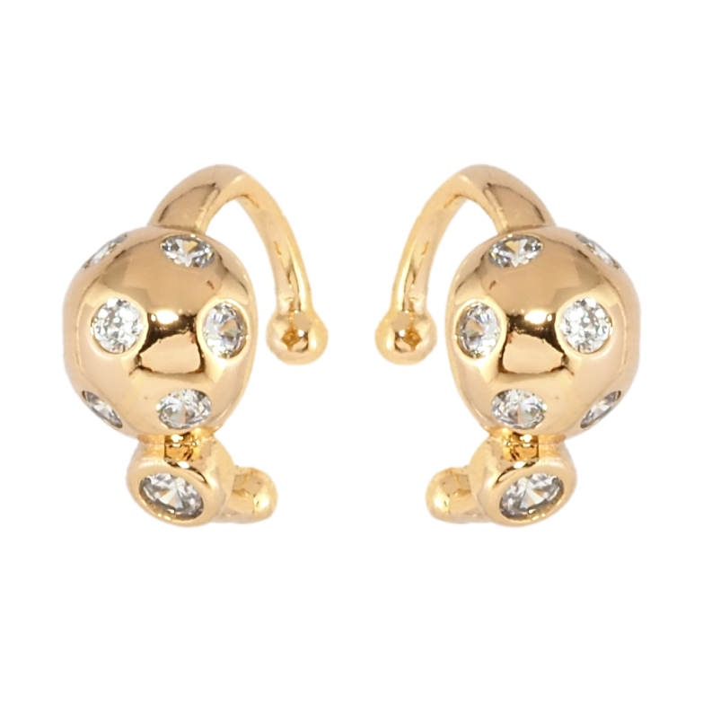 Сережки Xuping Позолота 18K кафи Декоративні з цирконієм фото №1