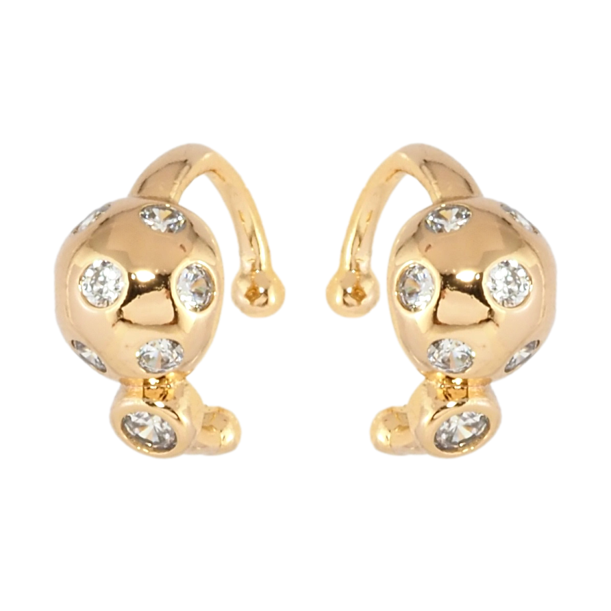 Серьги Xuping Позолота 18K каффы Декоративные с цирконием фото №1