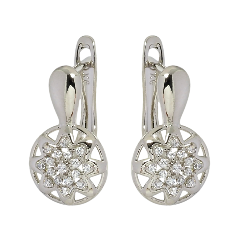 Сережки Xuping Родій англійський замок Квітковий візерунок з цирконієм фото №1