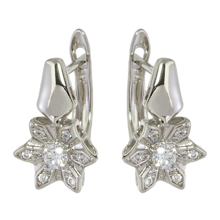 Сережки Xuping Родій англійський замок Квіточки з цирконієм фото №2