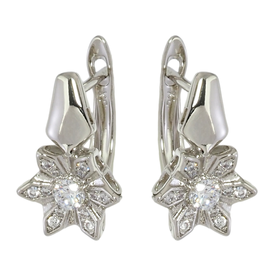 Сережки Xuping Родій англійський замок Квіточки з цирконієм фото №1