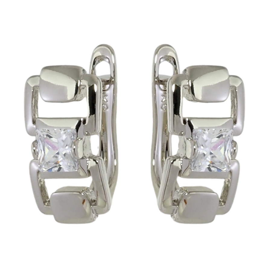 Сережки Xuping Родій англійський замок Візерунок зі вставками фіанітів фото №1