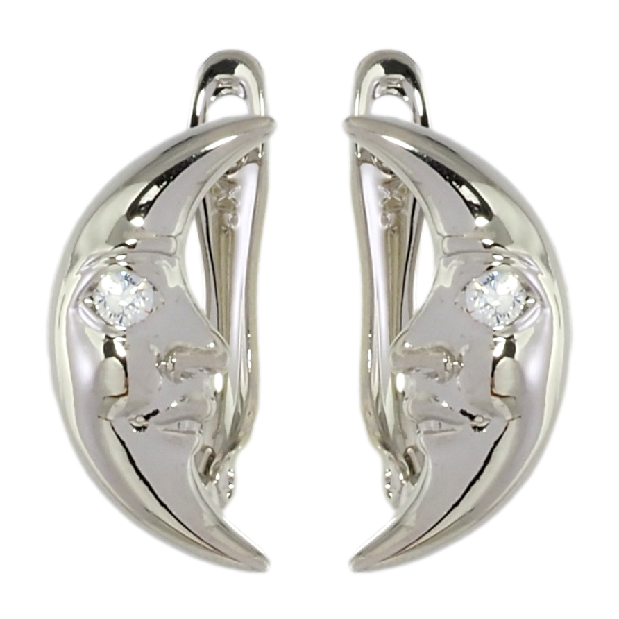 Сережки Xuping Родій англійський замок Півмісяць фото №1