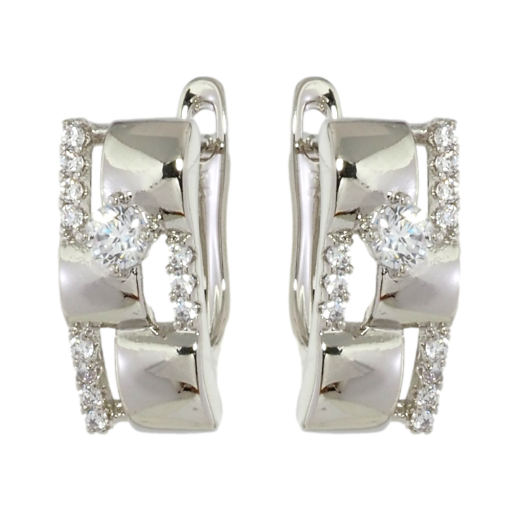 Сережки Xuping Родій англійський замок Візерунок з цирконієм фото №12