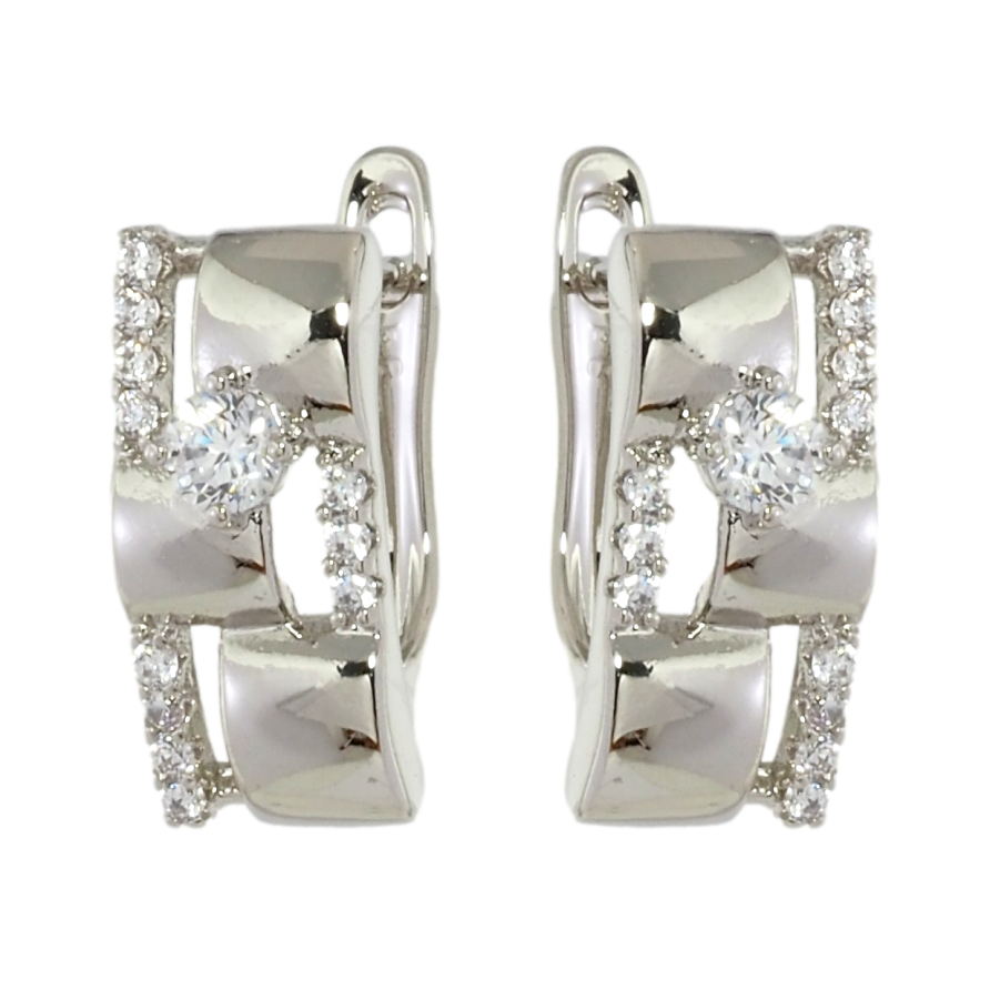 Сережки Xuping Родій англійський замок Візерунок з цирконієм фото №1