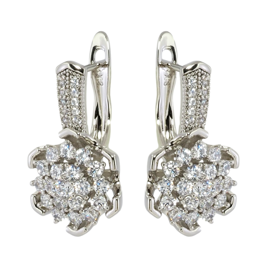 Сережки Xuping Родій англійський замок Квіточки з цирконієм фото №1