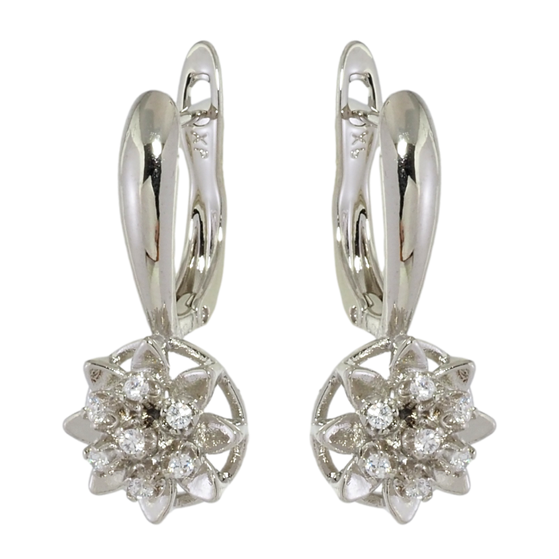 Сережки Xuping Родій англійський замок Квіточки з цирконієм фото №1